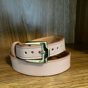 Ladies leather Justin belt, mauve/pink, size 24